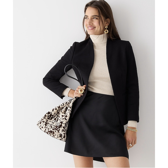 NWT J.Crew Going Out Stretch Twill Blazer Womens Black 8
